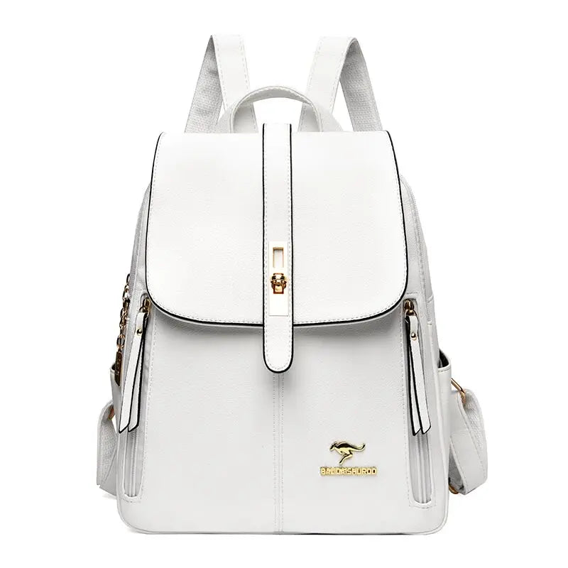 Luxury Women Leather Backpacks for Girls Sac a Dos Casual Daypack Black Vintage Backpack School Bags for Girls Mochila Rucksack