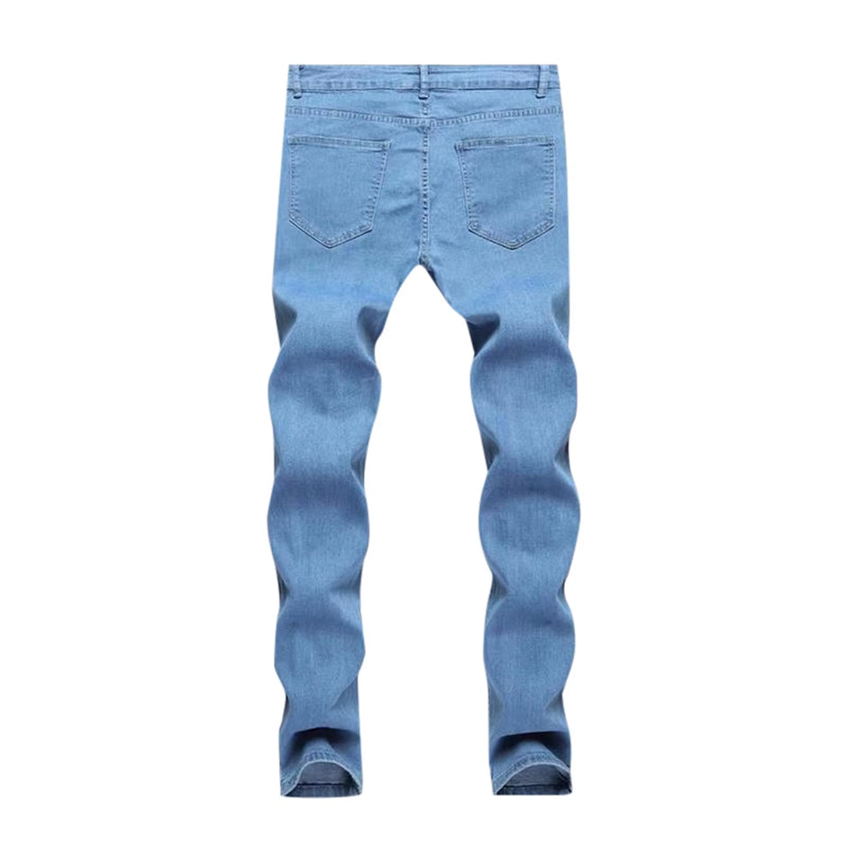 Mens Jeans Jeans Denim Distressed S 3Xl Jeans Elastic Slim Fashion Men'S Pants Fashion Street Style Ripped Skinny Jeans