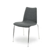 Workliving Verona Dining Chair / Meeting Chair - Mid Grey Wool Felt - Chrome Base