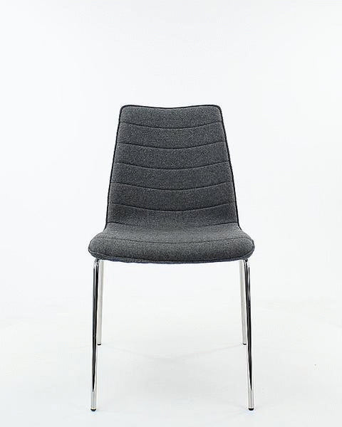 Workliving Verona Dining Chair / Meeting Chair - Mid Grey Wool Felt - Chrome Base
