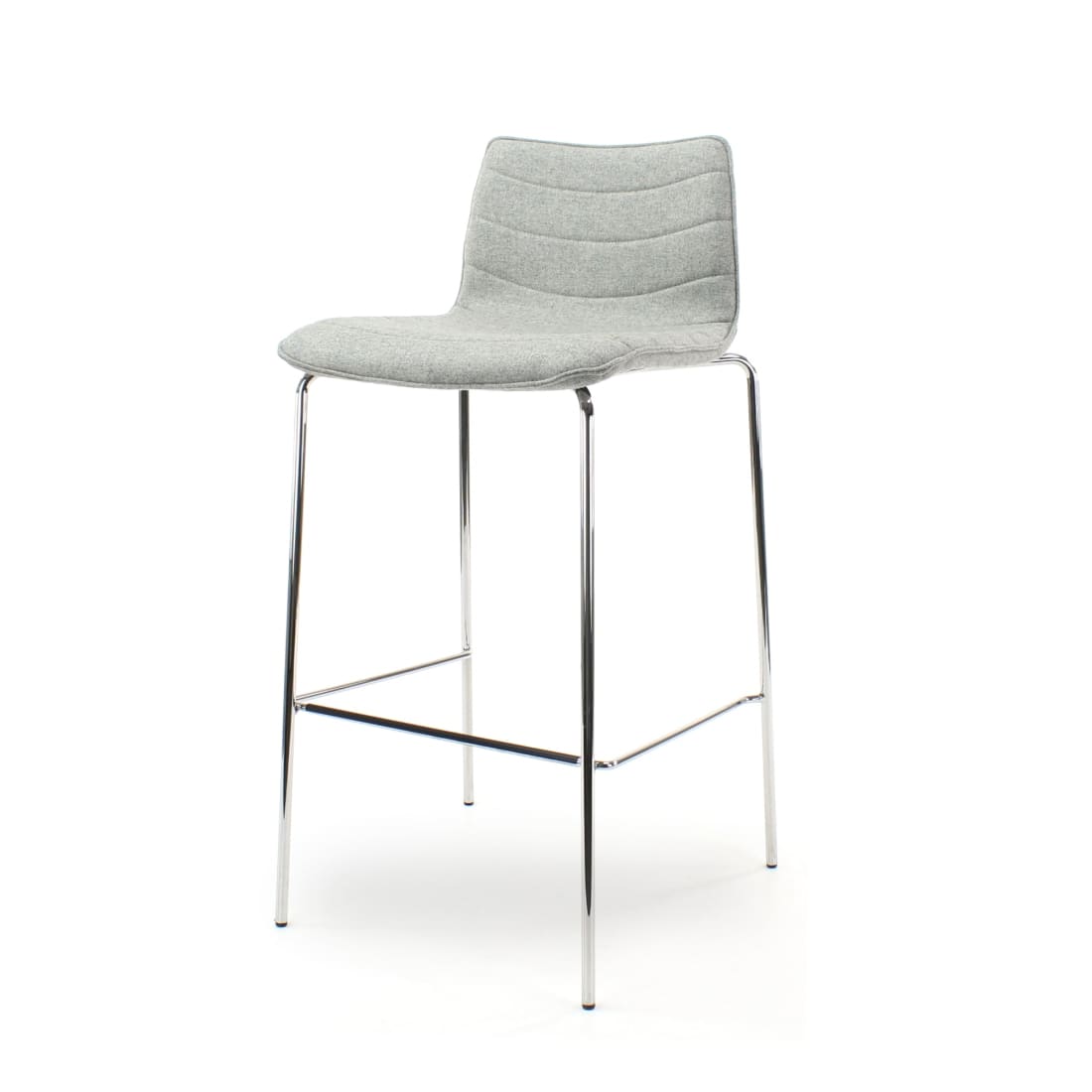 Workliving Verona Bar Stool - Light Grey Wool Felt - Chrome Base