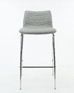Workliving Verona Bar Stool - Light Grey Wool Felt - Chrome Base