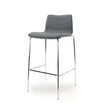 Workliving Verona Bar Stool - Mid Grey Wool Felt - Chrome Base