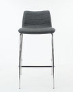 Workliving Verona Bar Stool - Mid Grey Wool Felt - Chrome Base