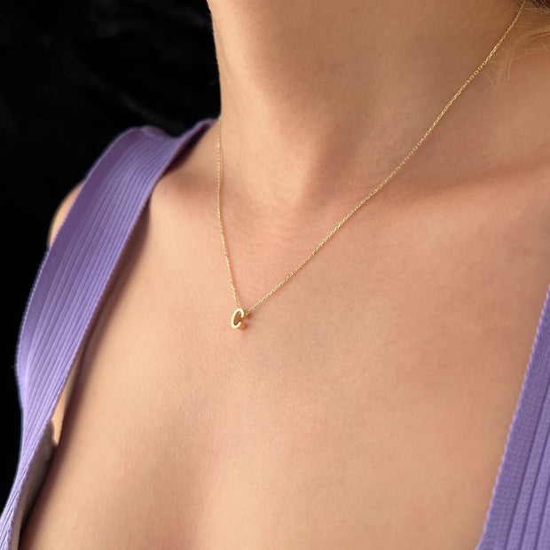 14ct Gold C Initial Necklace