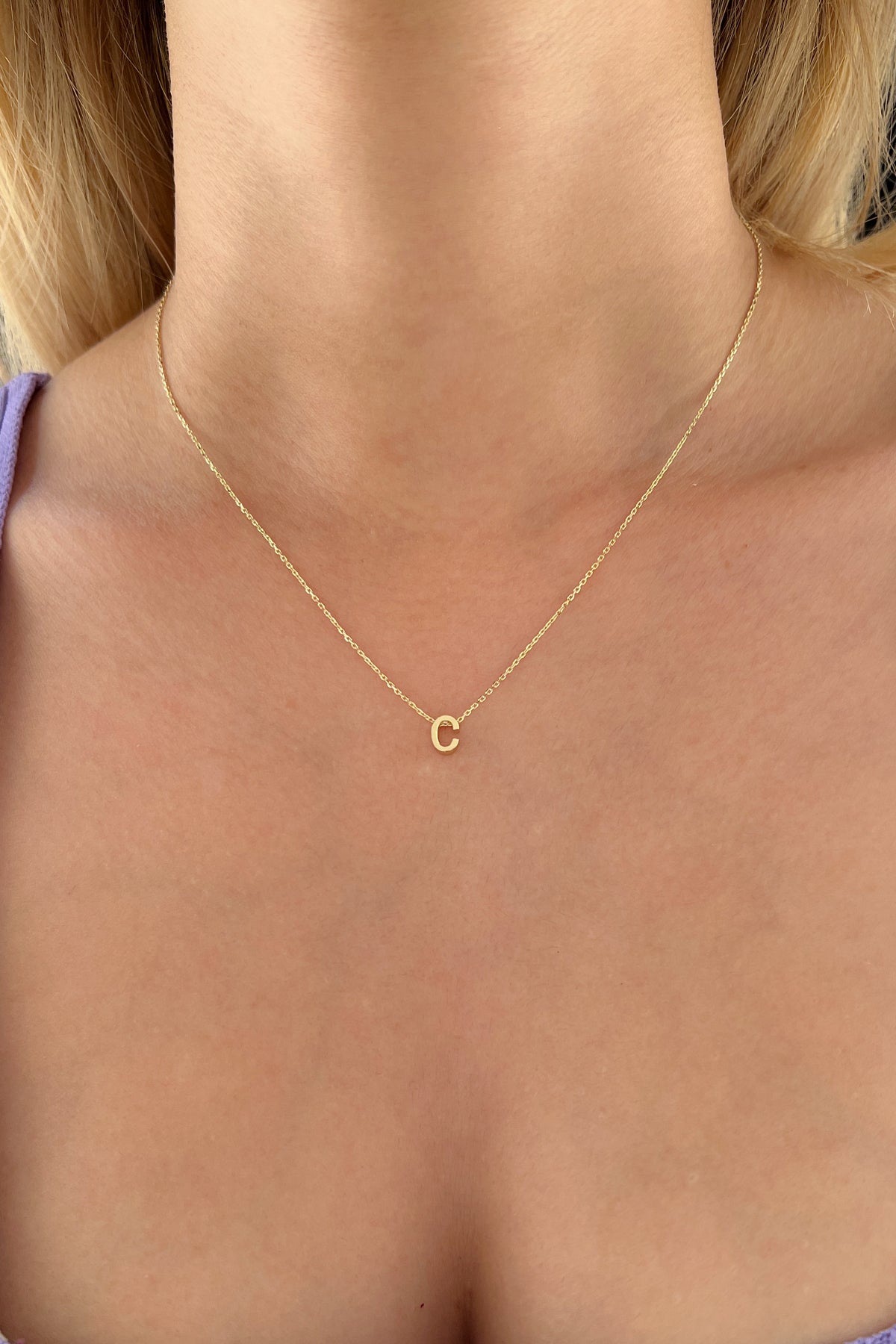 14ct Gold C Initial Necklace