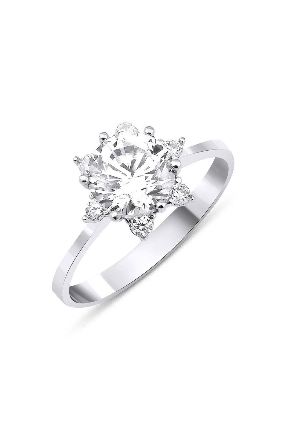 14ct White Gold Lotus Rose Ring 2