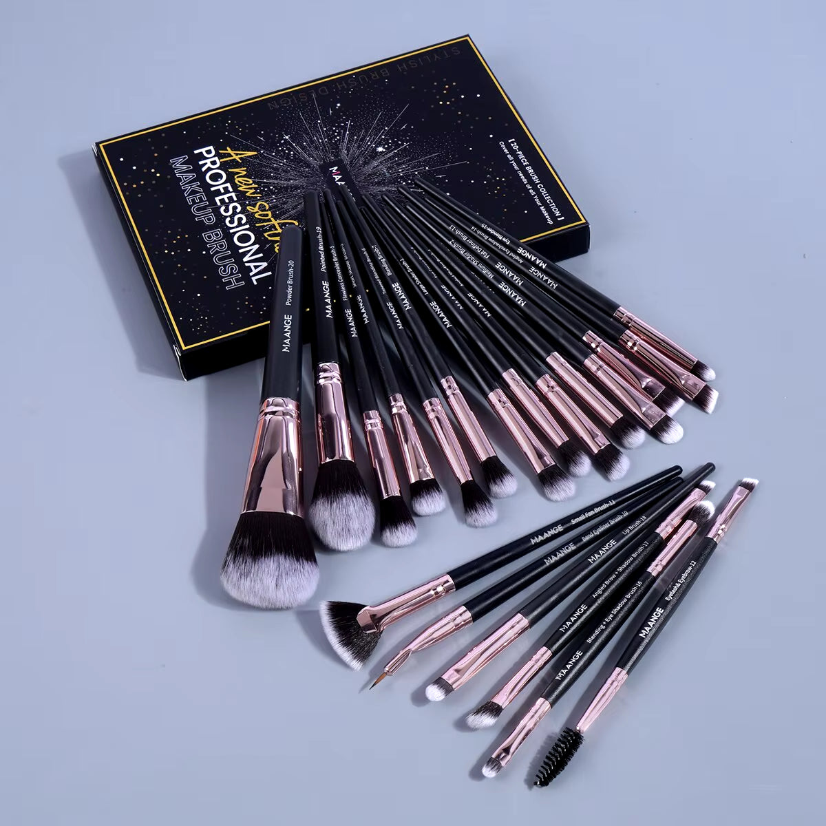 20Pcs Makeup Brushes with Box Professional Cosmetic Powder Eye Shadow Foundation Blush Blending Beauty Tool for Women