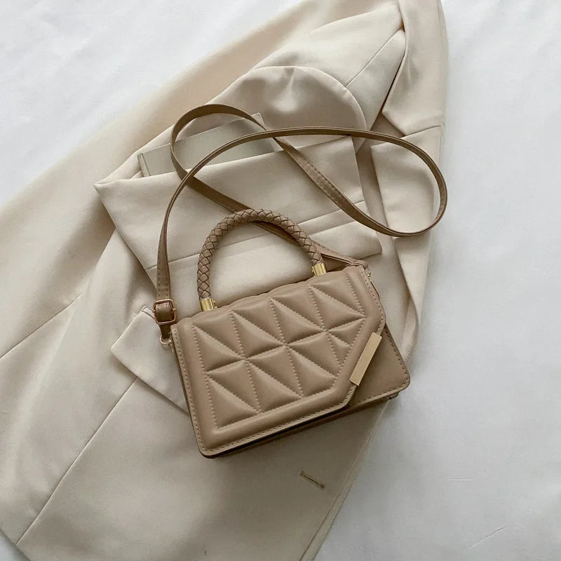 2026 New Fashion Shoulder Bag Plaid PU Leather Ladies Handbags Designer Crossbody Bags for Women