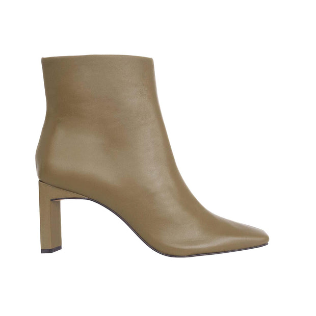 Senna Goat Olive Leather Boots – 7.6cm Block Heel