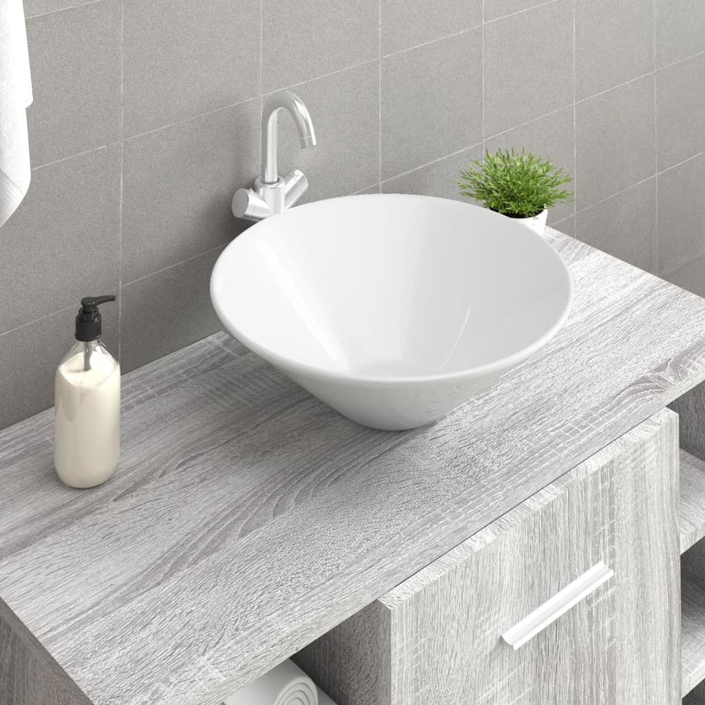 Wastafels 2 St Ø42X14 Cm Keramiek Glanzend