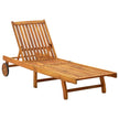Ligstoel Massief Acacia Hout Bruin