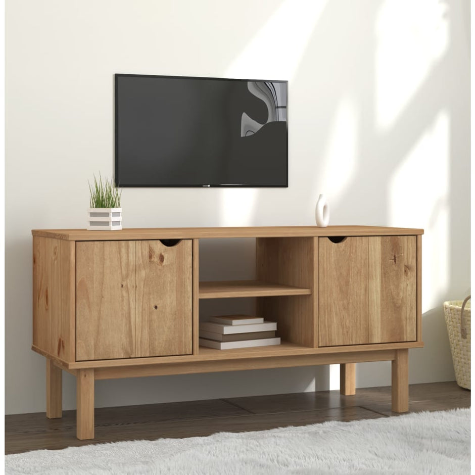 Tv Stand Otta 113,5 X 43 X 57 Cm Massief Grenenhout