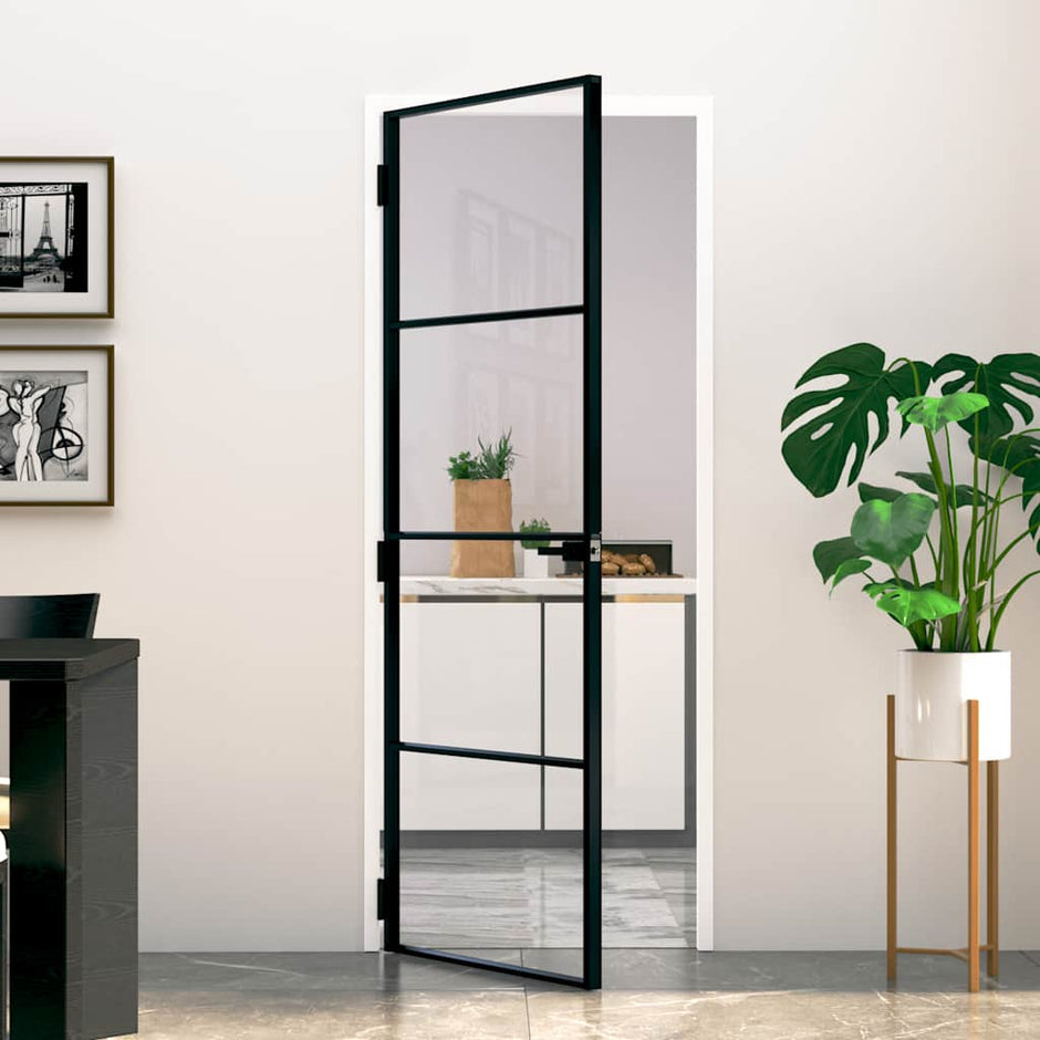 Home Door 76 X 201.5 X 3.5 Cm Aluminium And Tempered Glass