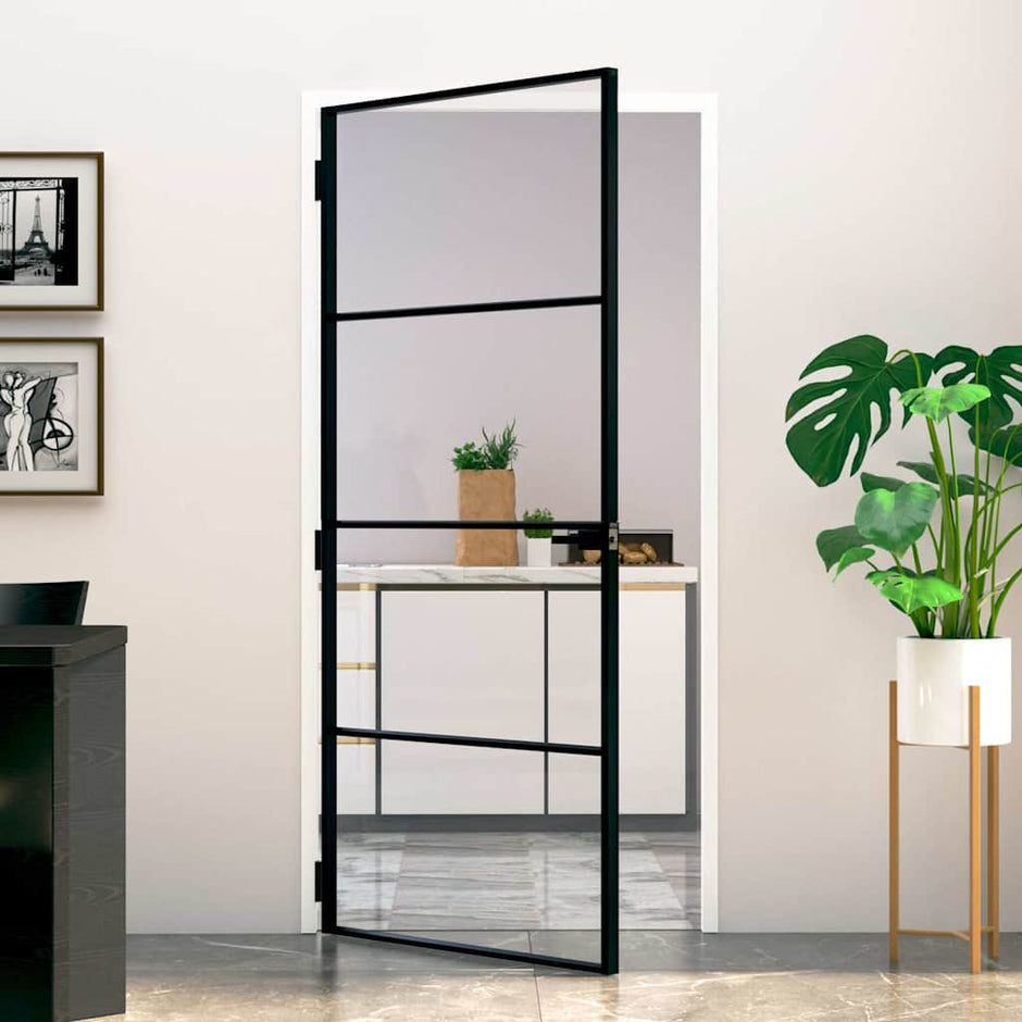 Home Door 76 X 201.5 X 3.5 Cm Aluminium And Tempered Glass