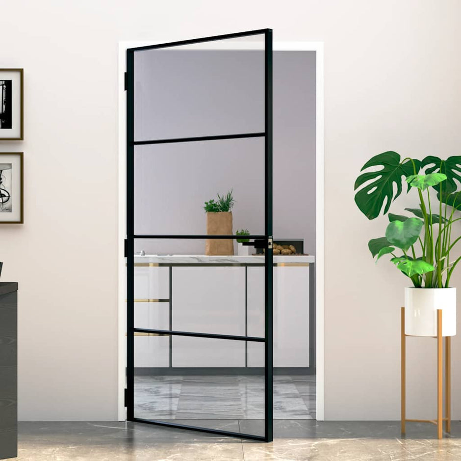 Home Door 76 X 201.5 X 3.5 Cm Aluminium And Tempered Glass
