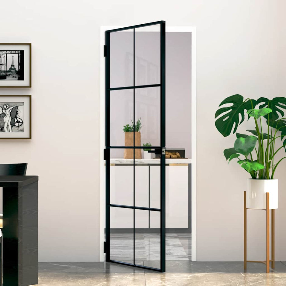 Home Door 76 X 201.5 X 3.5 Cm Aluminium And Tempered Glass