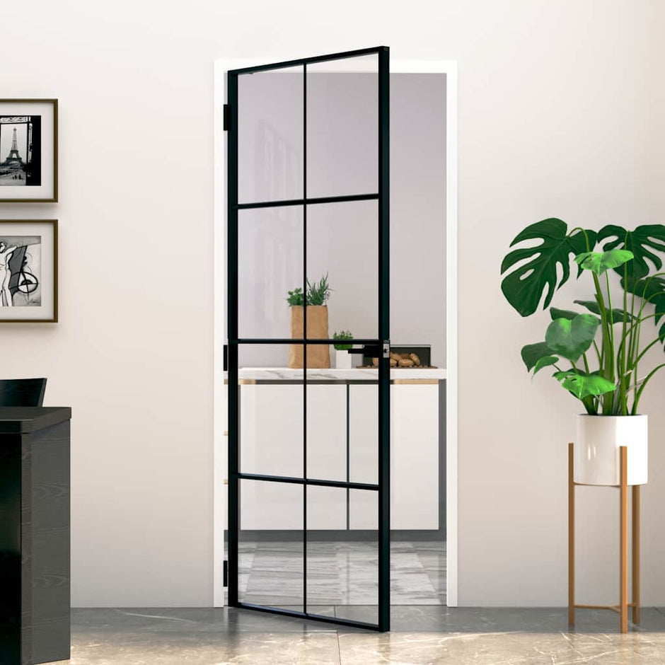 Home Door 76 X 201.5 X 3.5 Cm Aluminium And Tempered Glass