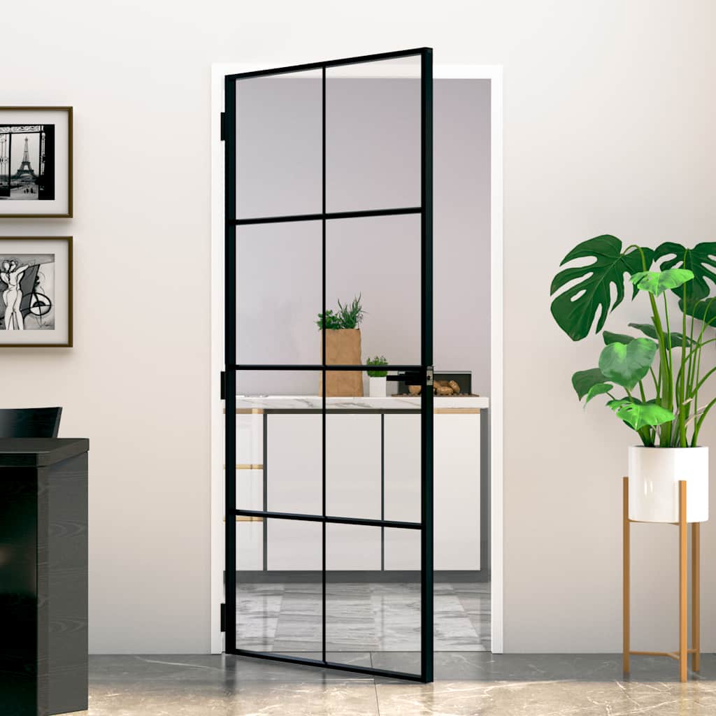 Home Door 76 X 201.5 X 3.5 Cm Aluminium And Tempered Glass