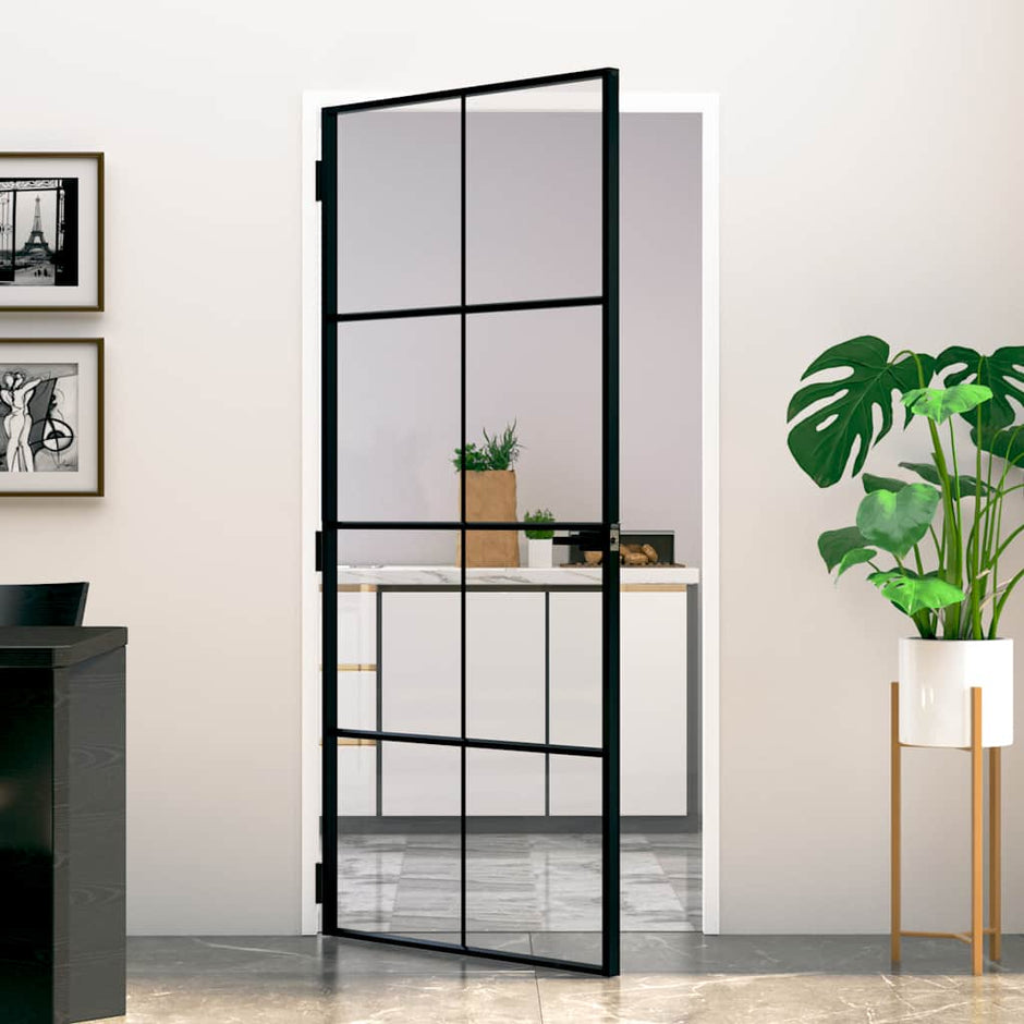 Home Door 76 X 201.5 X 3.5 Cm Aluminium And Tempered Glass