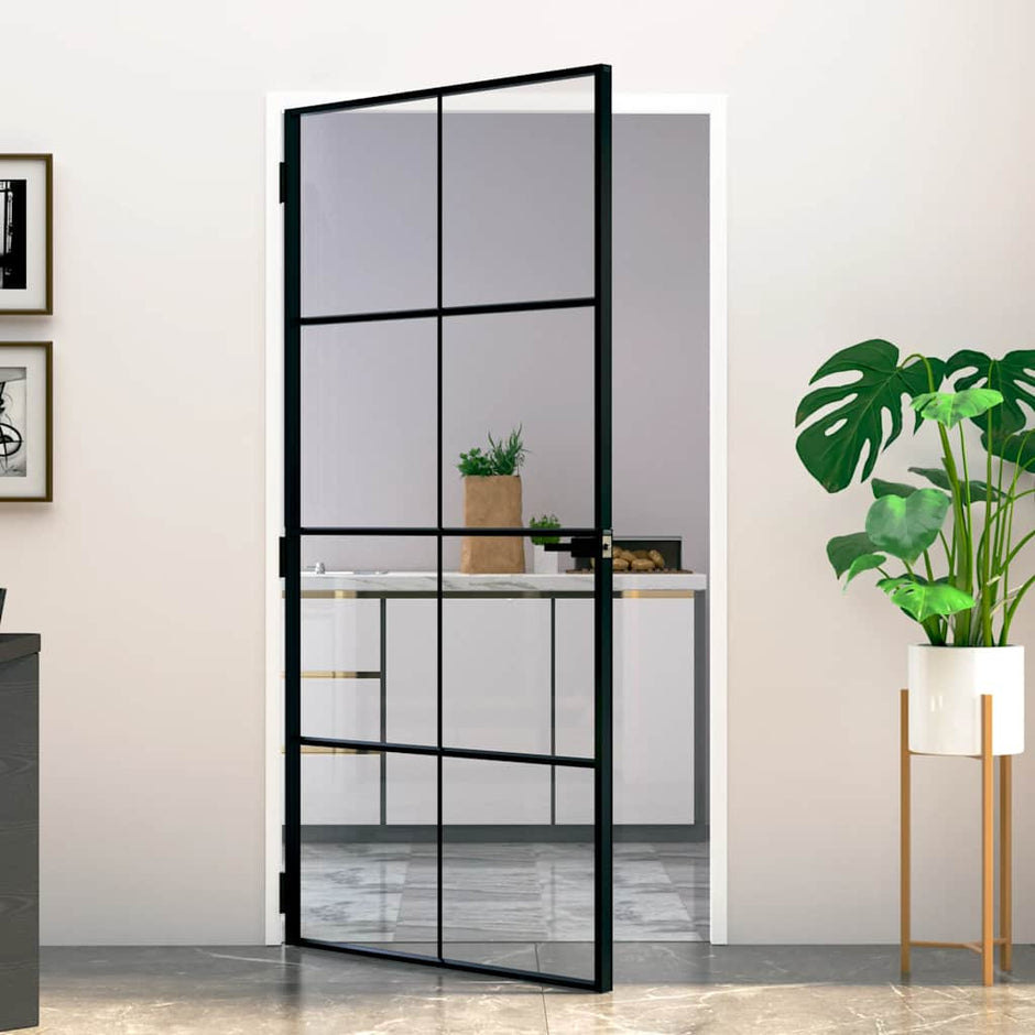 Home Door 76 X 201.5 X 3.5 Cm Aluminium And Tempered Glass