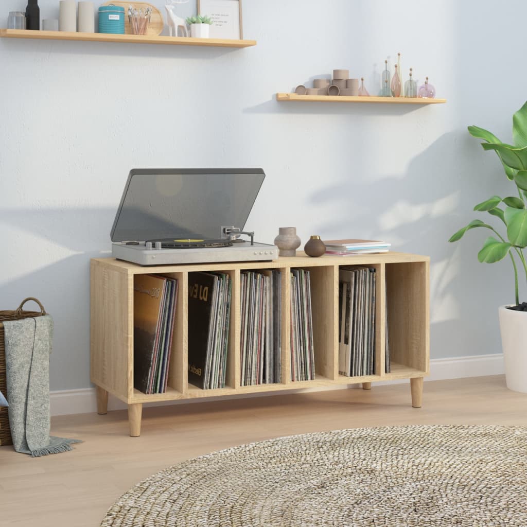 Platenkast Met Plank 100 X 38 X 48 Cm Bewerkt Hout