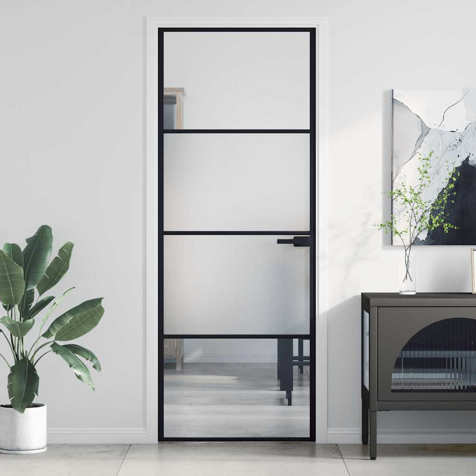 Home Door 76 X 201.5 X 3.5 Cm Aluminium And Tempered Glass