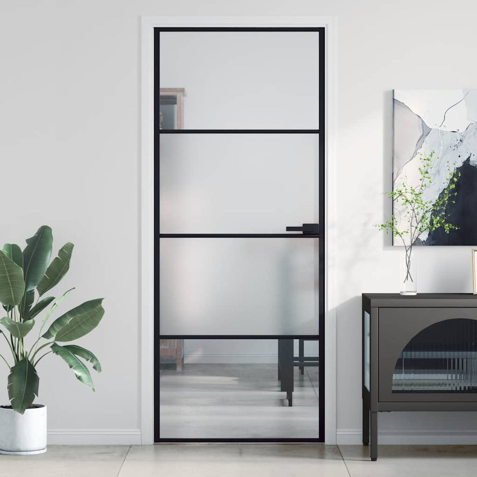 Home Door 76 X 201.5 X 3.5 Cm Aluminium And Tempered Glass