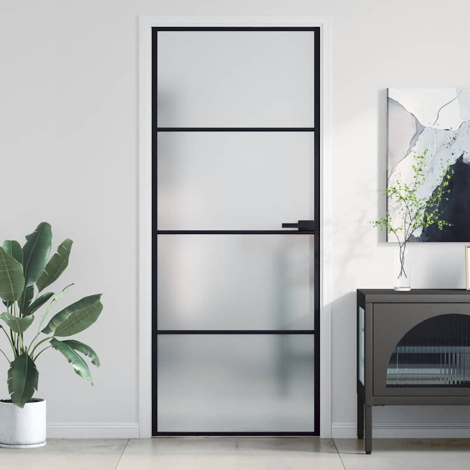 Home Door 76 X 201.5 X 3.5 Cm Aluminium And Tempered Glass