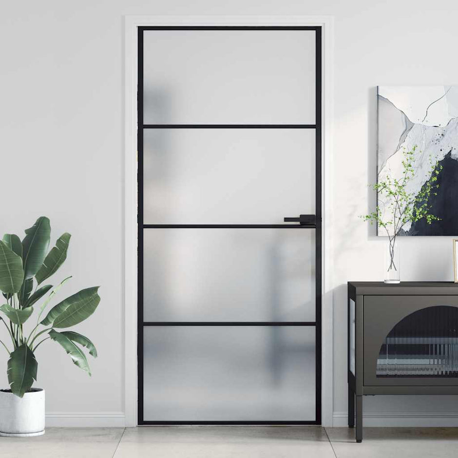 Home Door 76 X 201.5 X 3.5 Cm Aluminium And Tempered Glass