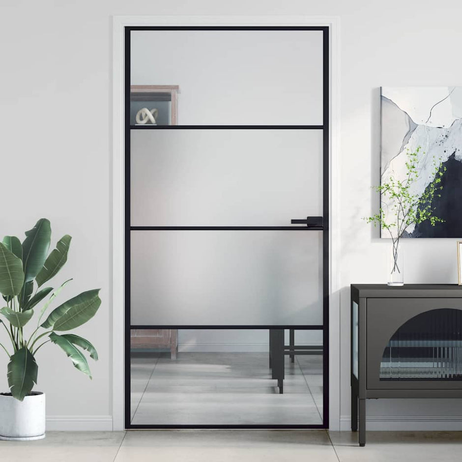Home Door 76 X 201.5 X 3.5 Cm Aluminium And Tempered Glass
