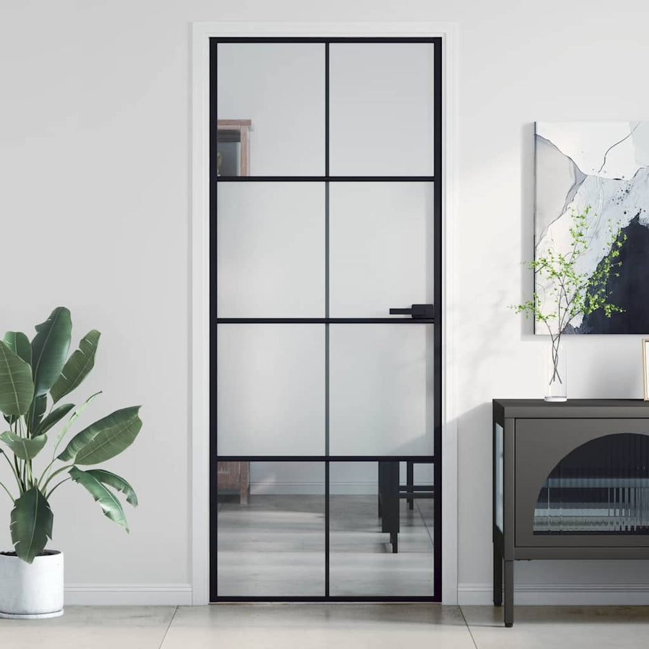 Home Door 76 X 201.5 X 3.5 Cm Aluminium And Tempered Glass