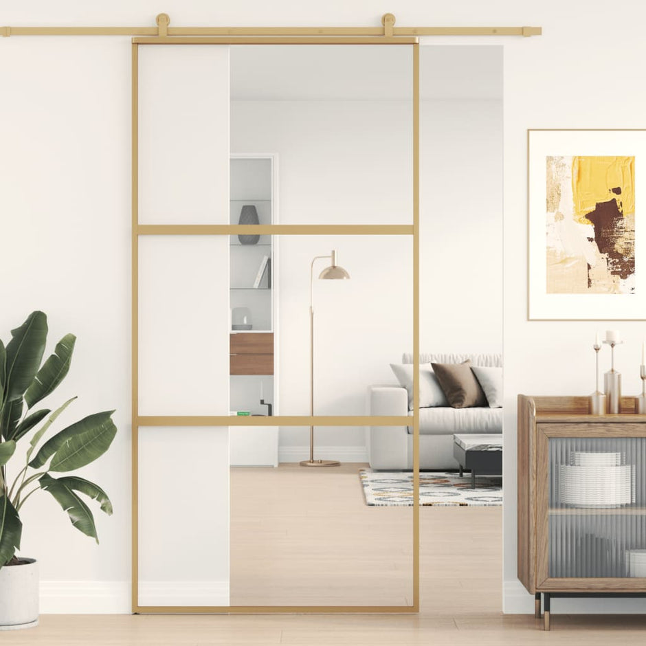 Home Door 76 X 201.5 X 3.5 Cm Aluminium And Tempered Glass