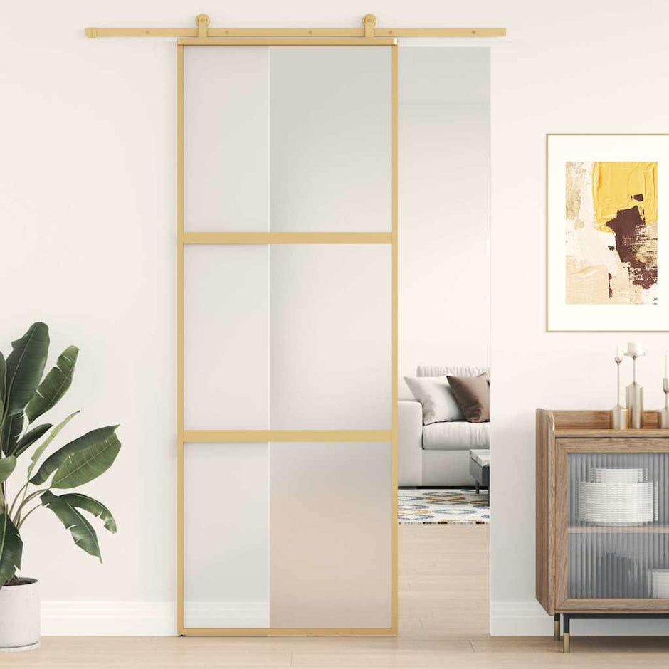 Home Door 76 X 201.5 X 3.5 Cm Aluminium And Tempered Glass