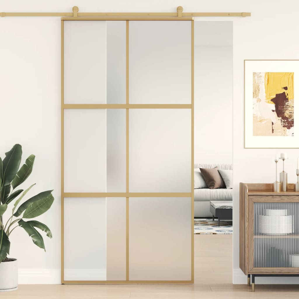 Home Door 76 X 201.5 X 3.5 Cm Aluminium And Tempered Glass