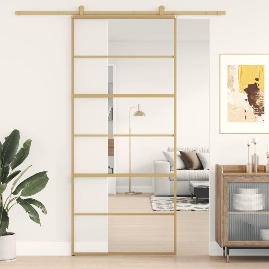 Home Door 76 X 201.5 X 3.5 Cm Aluminium And Tempered Glass
