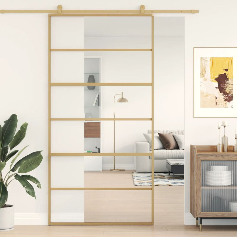 Home Door 76 X 201.5 X 3.5 Cm Aluminium And Tempered Glass