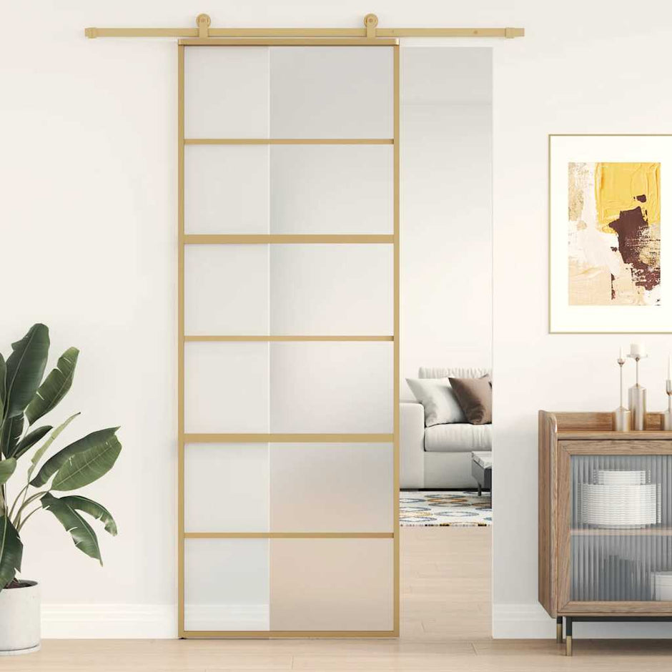 Home Door 76 X 201.5 X 3.5 Cm Aluminium And Tempered Glass