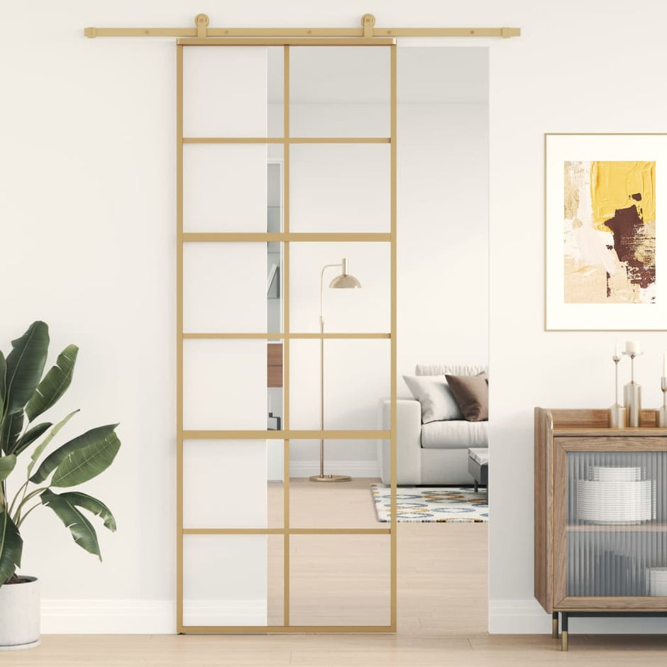 Home Door 76 X 201.5 X 3.5 Cm Aluminium And Tempered Glass