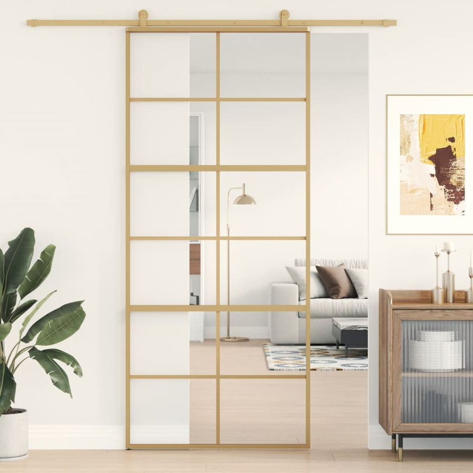 Home Door 76 X 201.5 X 3.5 Cm Aluminium And Tempered Glass