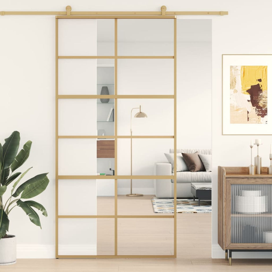 Home Door 76 X 201.5 X 3.5 Cm Aluminium And Tempered Glass