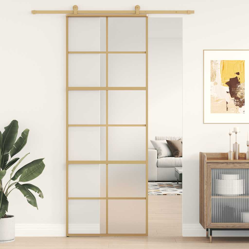 Home Door 76 X 201.5 X 3.5 Cm Aluminium And Tempered Glass