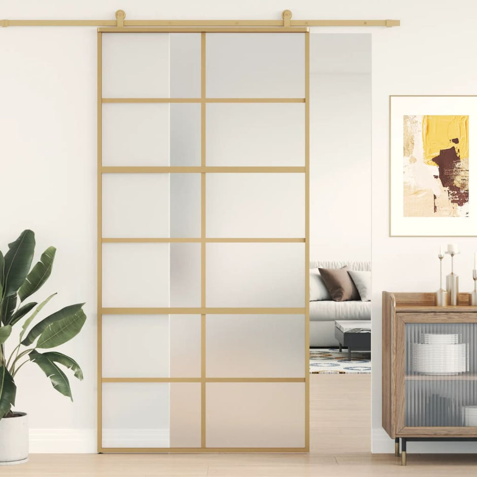 Home Door 76 X 201.5 X 3.5 Cm Aluminium And Tempered Glass
