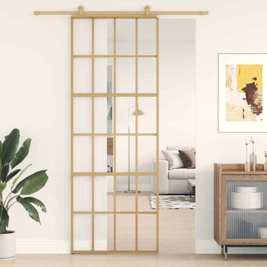 Home Door 76 X 201.5 X 3.5 Cm Aluminium And Tempered Glass