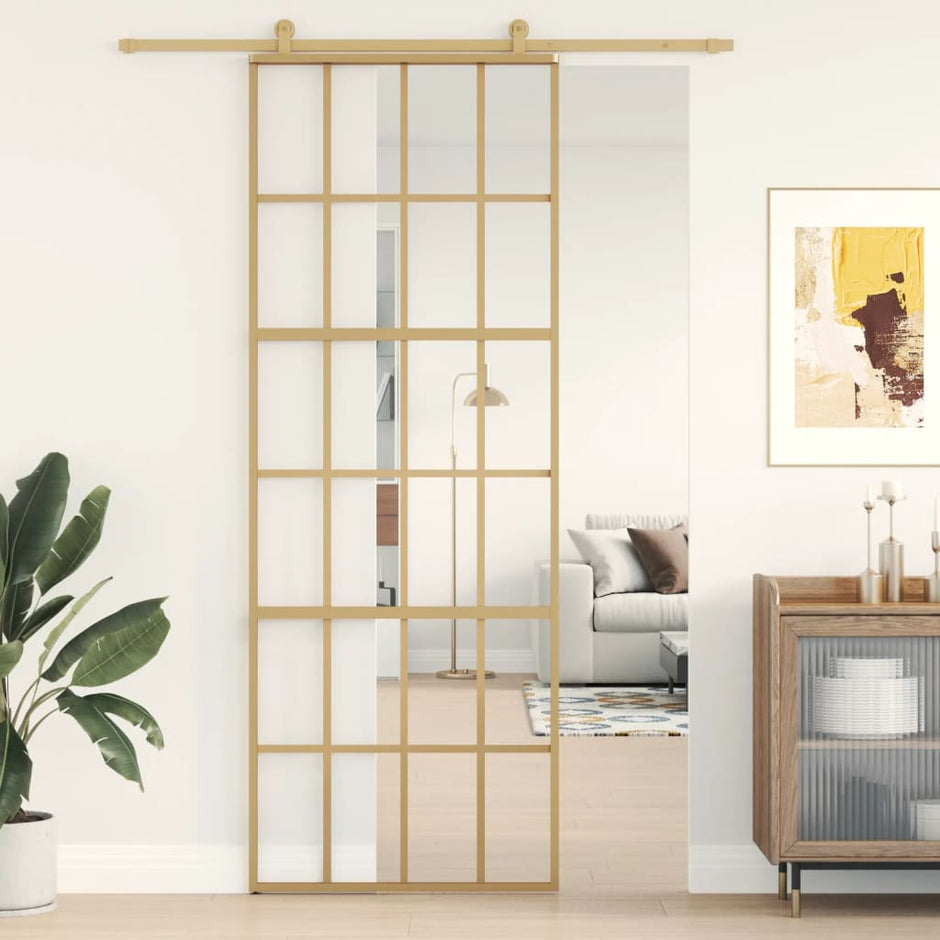 Home Door 76 X 201.5 X 3.5 Cm Aluminium And Tempered Glass