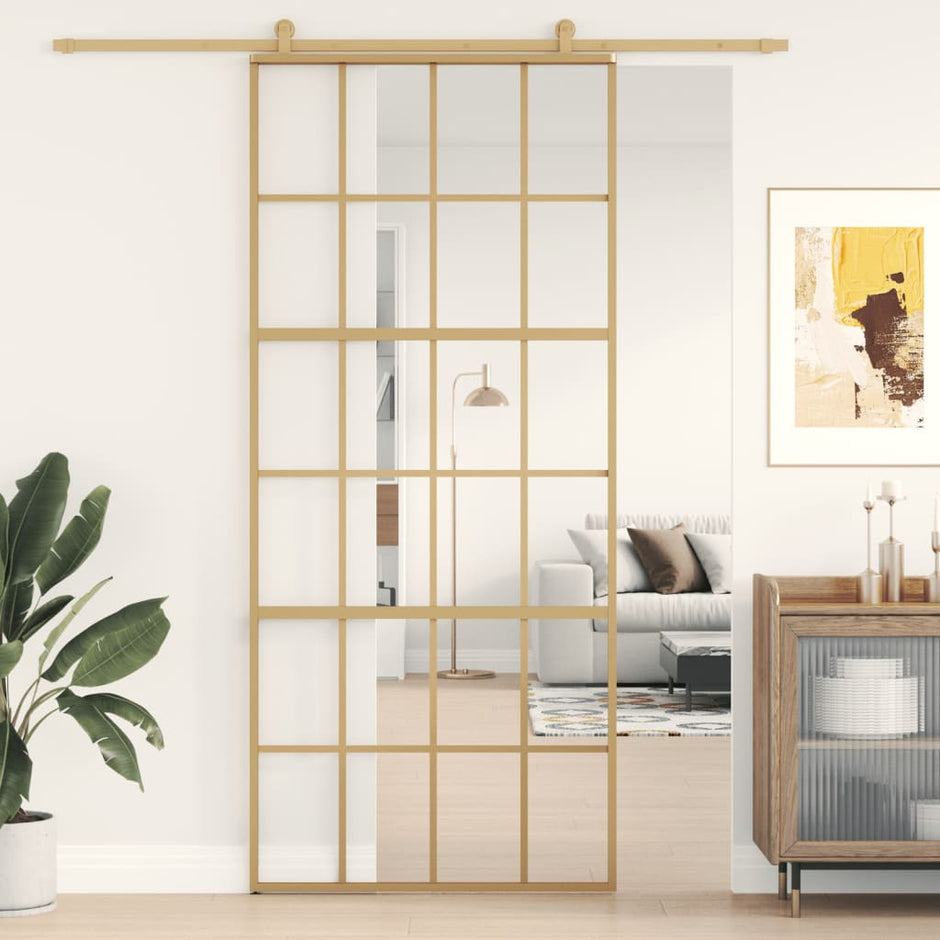 Home Door 76 X 201.5 X 3.5 Cm Aluminium And Tempered Glass