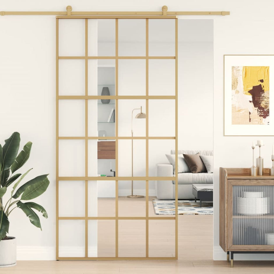 Home Door 76 X 201.5 X 3.5 Cm Aluminium And Tempered Glass