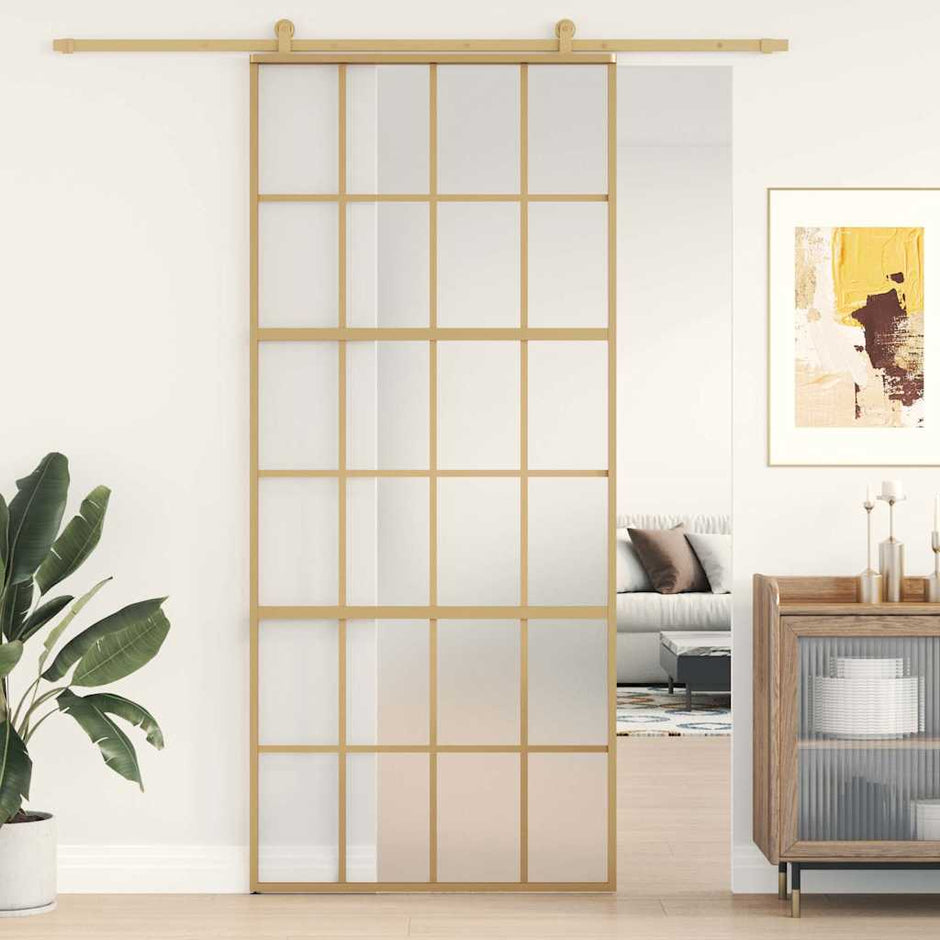 Home Door 76 X 201.5 X 3.5 Cm Aluminium And Tempered Glass