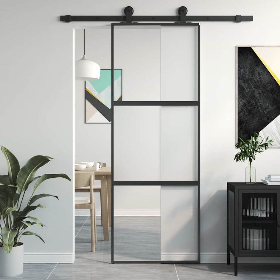 Home Door 76 X 201.5 X 3.5 Cm Aluminium And Tempered Glass