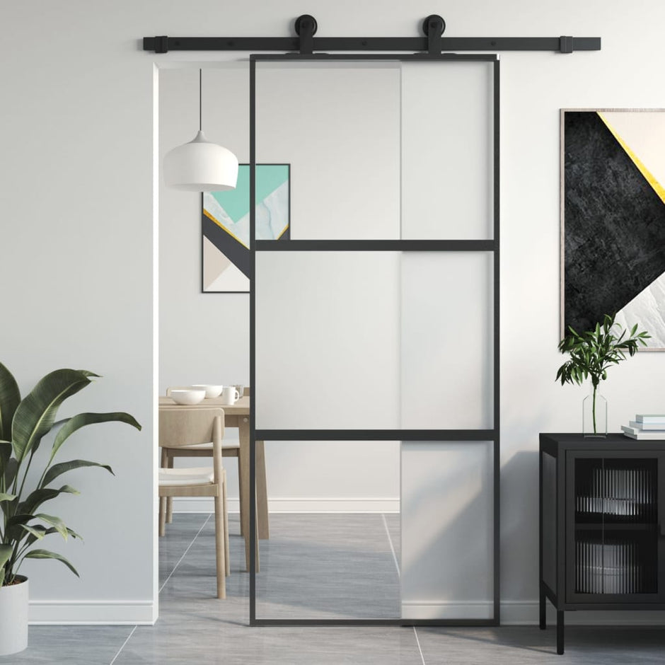Home Door 76 X 201.5 X 3.5 Cm Aluminium And Tempered Glass